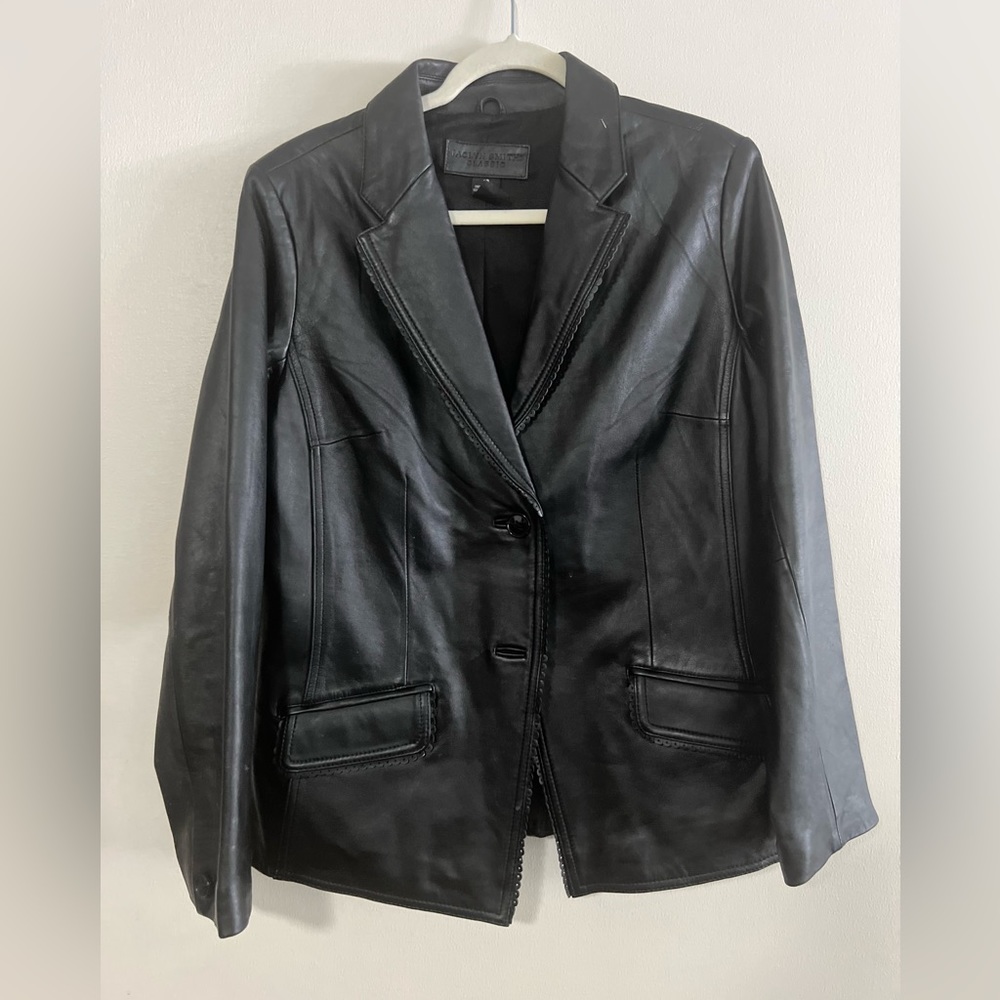 Jaclyn Smith 100% Leather Lace Coat